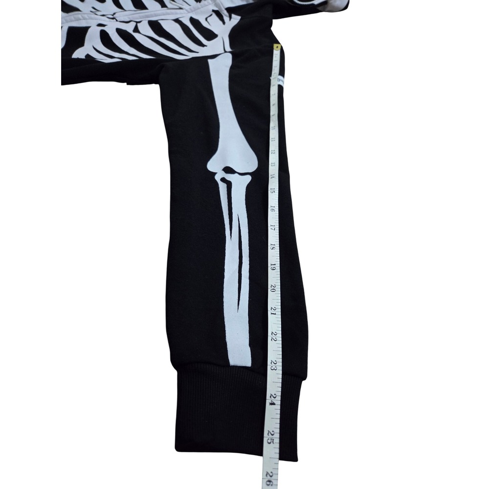 Tipsy Elves Mens Skeleton Full Zip Hoodie Skull Mask Halloween Costume Black M - Picture 12 of 12